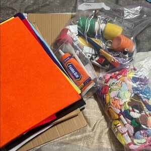 Colorful Craft Supplies Set - hodge podge of supplies